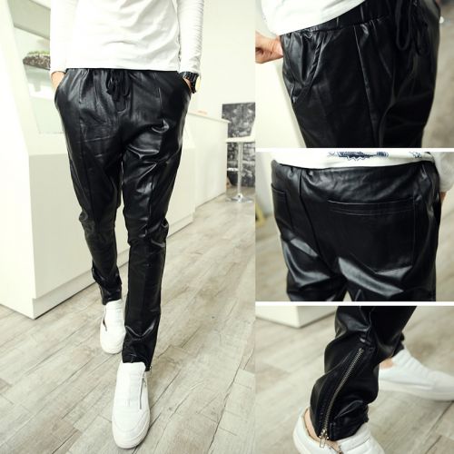 Pantalon cuir homme pantalons fuselés pour jeunesse automne - Ref 1477108