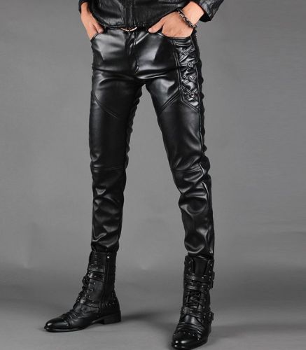 Pantalon cuir homme droit pour adolescent printemps - Ref 1477141