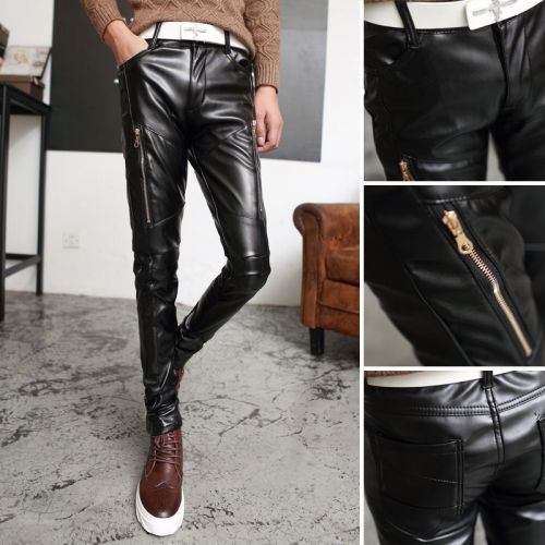 Pantalon cuir homme droit pour adolescent printemps - Ref 1477144