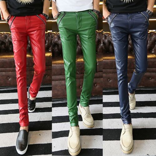 Pantalon cuir homme pantalons fuselés pour adolescent printemps - Ref 1477181