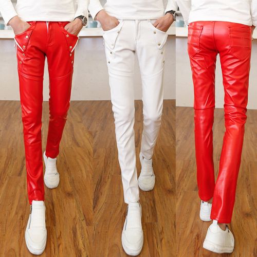 Pantalon cuir homme serré pour jeunesse automne - Ref 1477231
