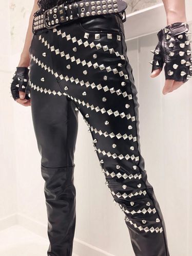 Pantalon cuir homme serré pour jeunesse automne - Ref 1477265