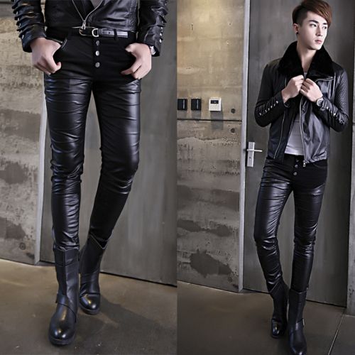 Pantalon cuir homme serré pour adolescent automne - Ref 1477317