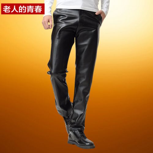 Pantalon cuir homme droit PU pour hiver - Ref 1477339