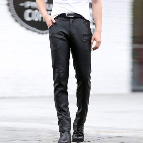 Pantalon cuir homme serré pour jeunesse automne - Ref 1477360