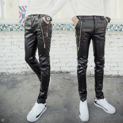Pantalon cuir homme serré pour adolescent automne - Ref 1477398