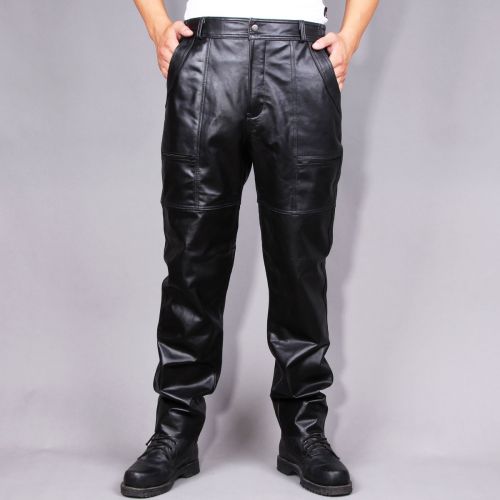 Pantalon cuir homme pantalons fuselés peau de chèvre pour hiver - Ref 1477462