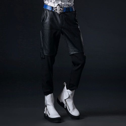 Pantalon cuir homme serré pour jeunesse ABCAAA printemps - Ref 1477479