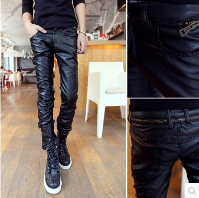 Pantalon cuir homme serré pour adolescent automne - Ref 1477561