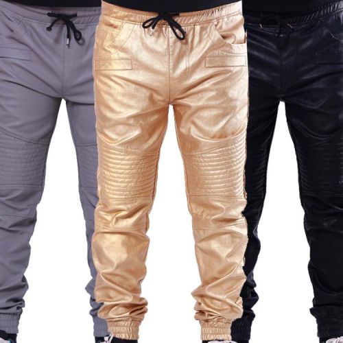 Pantalon cuir homme pantalons fuselés pour jeunesse PU automne - Ref 1477649