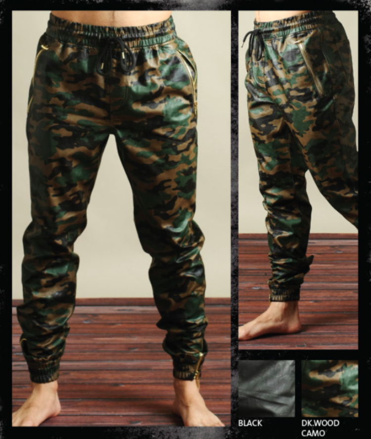 Pantalon cuir homme pantalons fuselés pour jeunesse PU automne - Ref 1477659