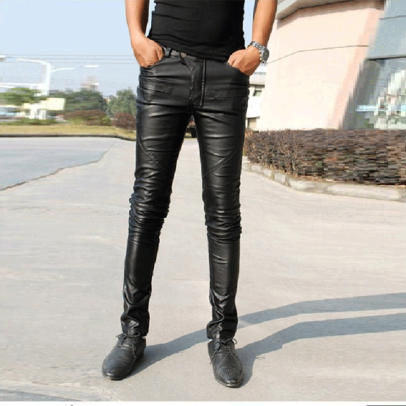 Pantalon cuir homme pantalons fuselés pour adolescent automne - Ref 1477781