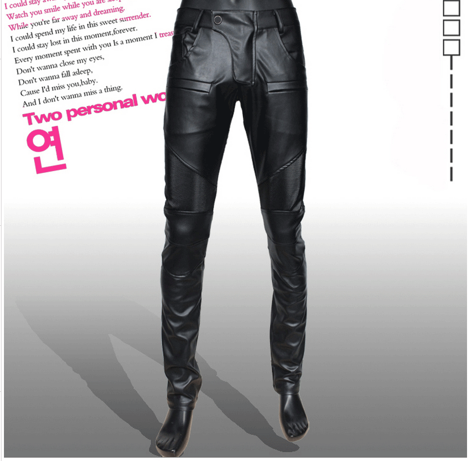 Pantalon cuir homme pantalons fuselés pour adolescent automne - Ref 1477788