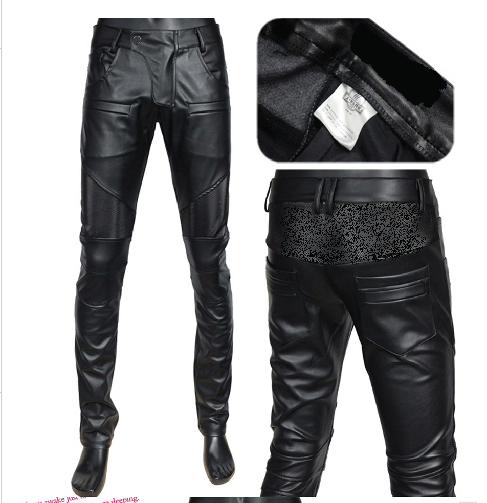 Pantalon cuir homme pantalons fuselés pour adolescent automne - Ref 1477803