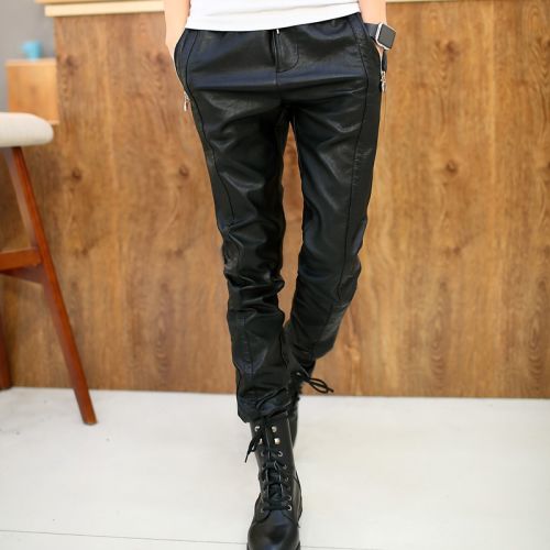 Pantalon cuir homme pantalons fuselés pour adolescent hiver - Ref 1477838