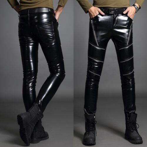 Pantalon cuir homme serré pour adolescent automne - Ref 1477975