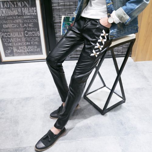 Pantalon cuir homme serré pour adolescent PU automne - Ref 1478028