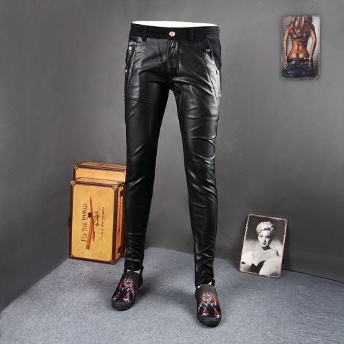 Pantalon cuir homme serré pour jeunesse automne - Ref 1478075