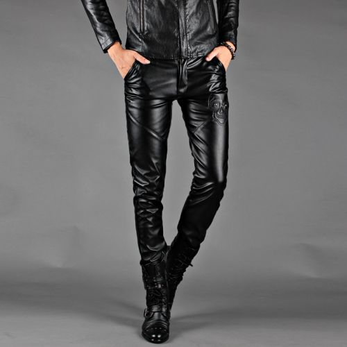 Pantalon cuir homme serré pour jeunesse PU hiver - Ref 1478109