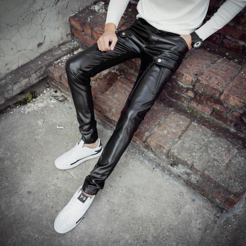 Pantalon cuir homme serré pour adolescent hiver - Ref 1478134