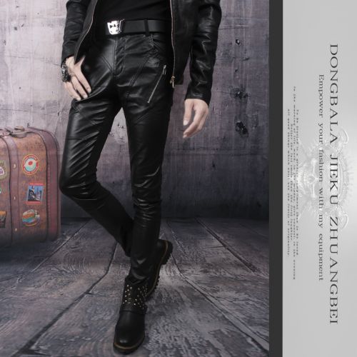 Pantalon cuir homme serré pour jeunesse hiver - Ref 1478156