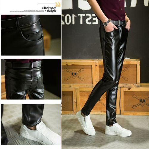 Pantalon cuir homme serré pour jeunesse automne - Ref 1478221