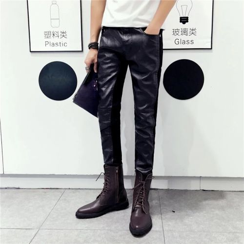 Pantalon cuir homme pantalons fuselés pour adolescent PU automne - Ref 1478233