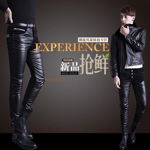 Pantalon cuir homme serré pour adolescent automne - Ref 1478255