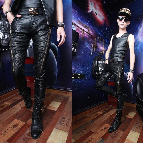 Pantalon cuir homme serré pour adolescent automne - Ref 1478414