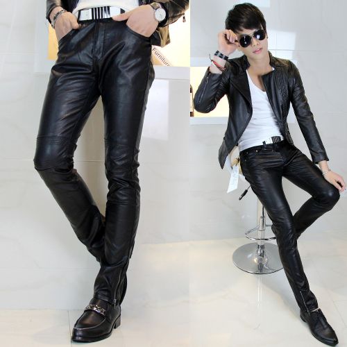 Pantalon cuir homme serré pour jeunesse hiver - Ref 1478426