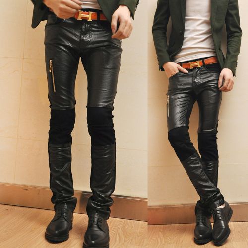 Pantalon cuir homme serré pour jeunesse hiver - Ref 1478460