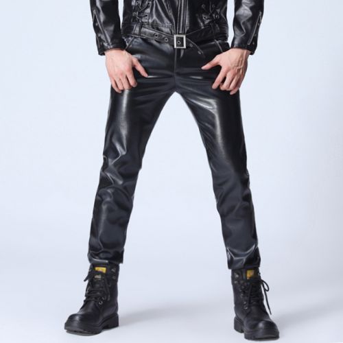 Pantalon cuir homme serré pour jeunesse BENLILANGPI PU automne - Ref 1478574