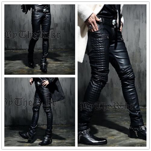 Pantalon cuir homme serré pour jeunesse automne - Ref 1478583