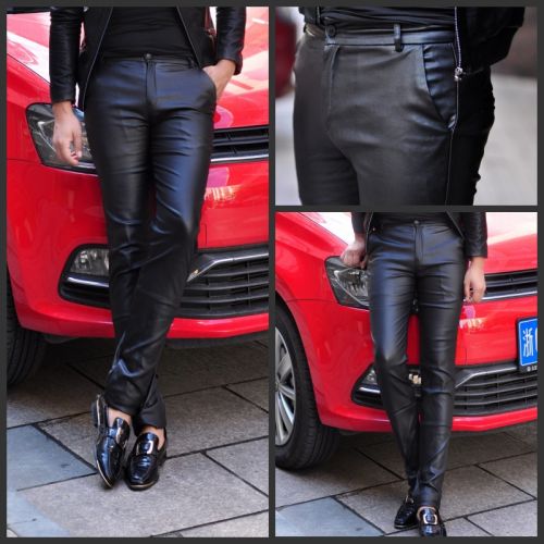 Pantalon cuir homme serré pour jeunesse hiver - Ref 1478615
