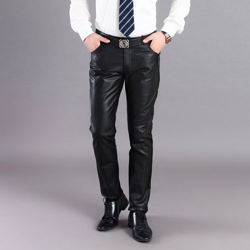 Pantalon cuir homme droit peau de porc pour hiver - Ref 1478675