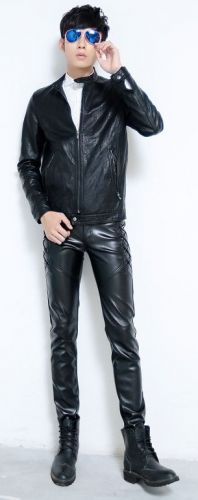 Pantalon cuir homme serré pour jeunesse hiver - Ref 1478719