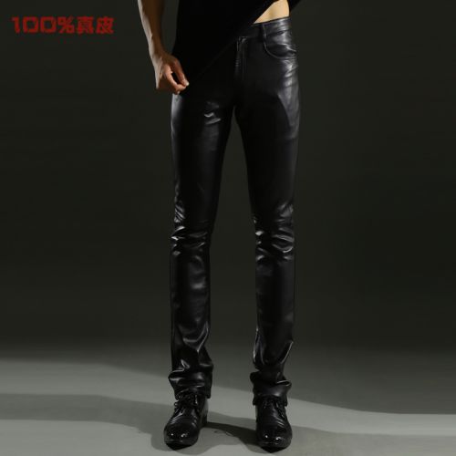 Pantalon cuir homme serré pour jeunesse automne - Ref 1478776