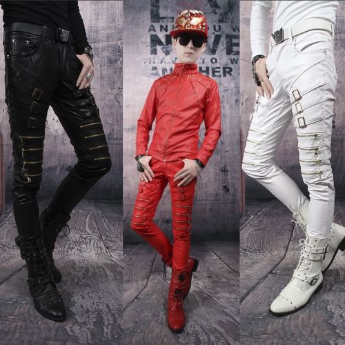 Pantalon cuir homme serré pour jeunesse automne - Ref 1478826