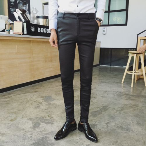 Pantalon cuir homme serré pour jeunesse automne - Ref 1478840