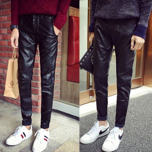 Pantalon cuir homme serré pour jeunesse automne - Ref 1478902