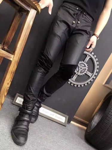 Pantalon cuir homme serré pour jeunesse printemps - Ref 1478918