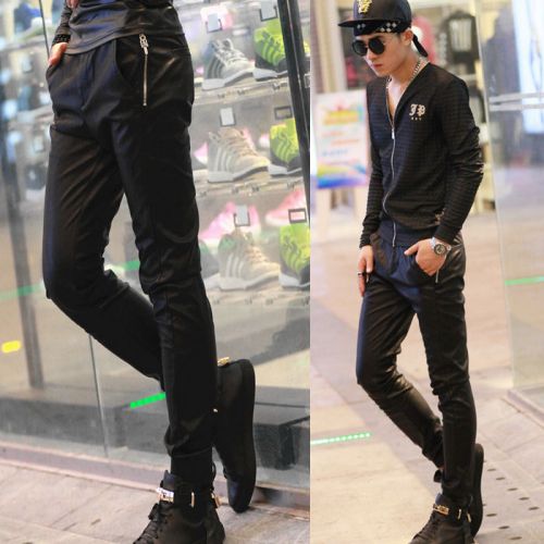 Pantalon cuir homme serré pour jeunesse printemps - Ref 1478941