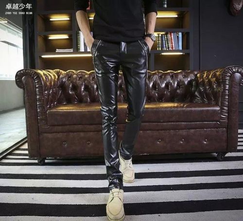 Pantalon cuir homme serré pour adolescent printemps - Ref 1479076