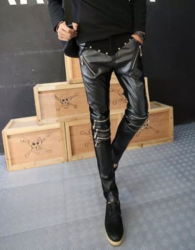 Pantalon cuir homme serré pour adolescent hiver - Ref 1479081