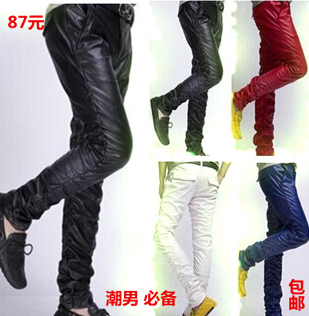 Pantalon cuir homme serré pour jeunesse automne - Ref 1479088