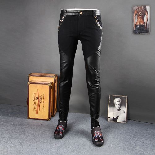 Pantalon cuir homme droit pour jeunesse automne - Ref 1479094