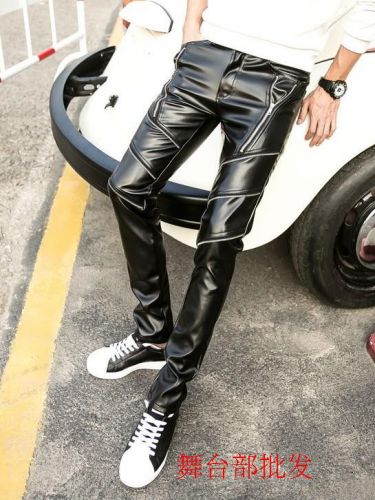 Pantalon cuir homme serré pour jeunesse hiver - Ref 1479142