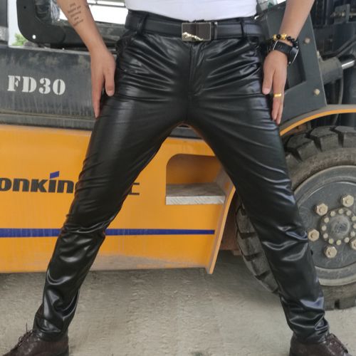 Pantalon cuir homme serré pour jeunesse APPHIA PU automne - Ref 1479158