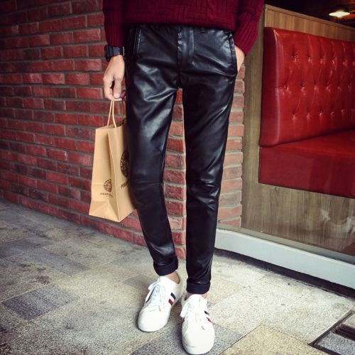 Pantalon cuir homme serré pour jeunesse SUMMERING PU hiver - Ref 1479167