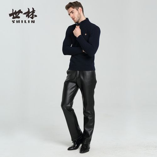 Pantalon cuir homme droit PU pour automne - Ref 1479180